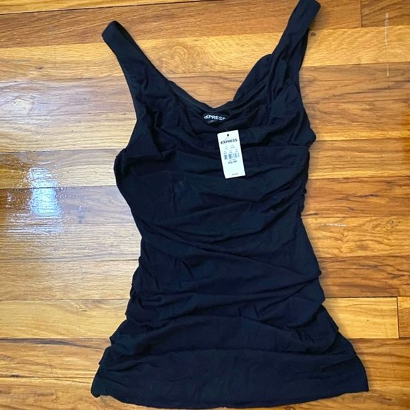 LAST CHANCE -NWT Express sleeveless scrunched shirt XS - Picture 1 of 6